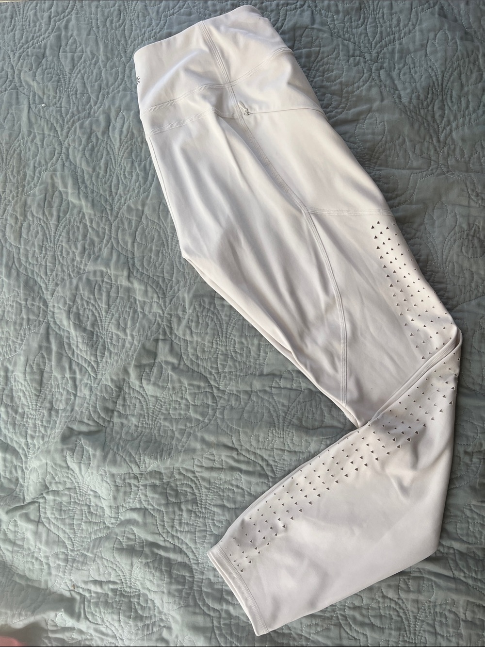 Athleta White High-Rise Laser-Cut Leggings